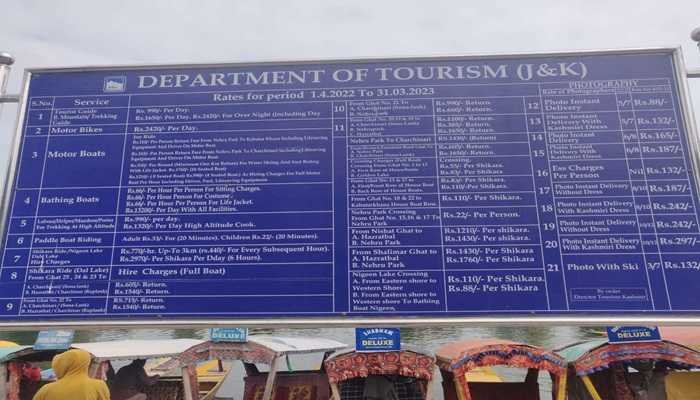 Shikara Ride Boat Cost in Dal Lake
